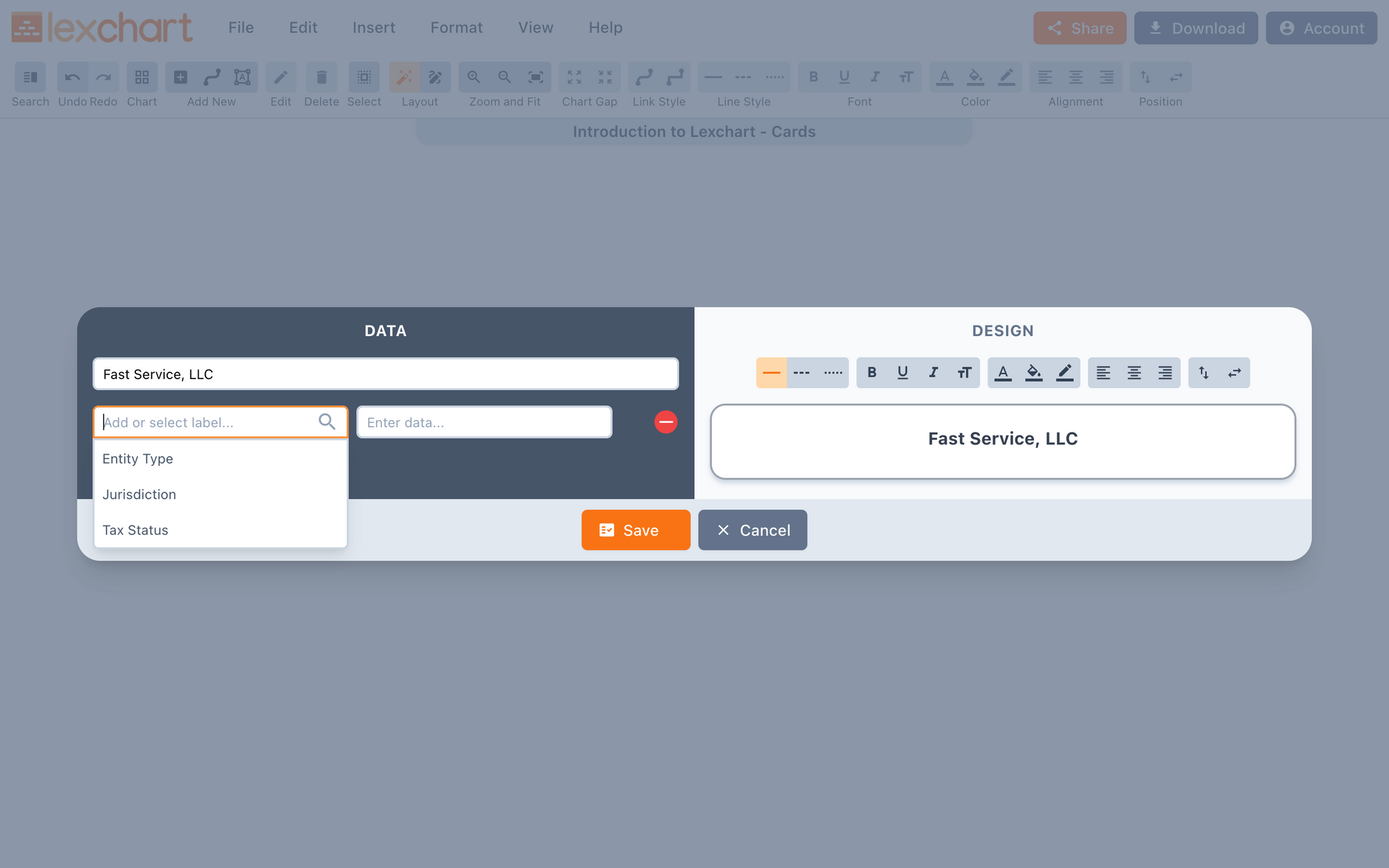 Reuse data labels across cards