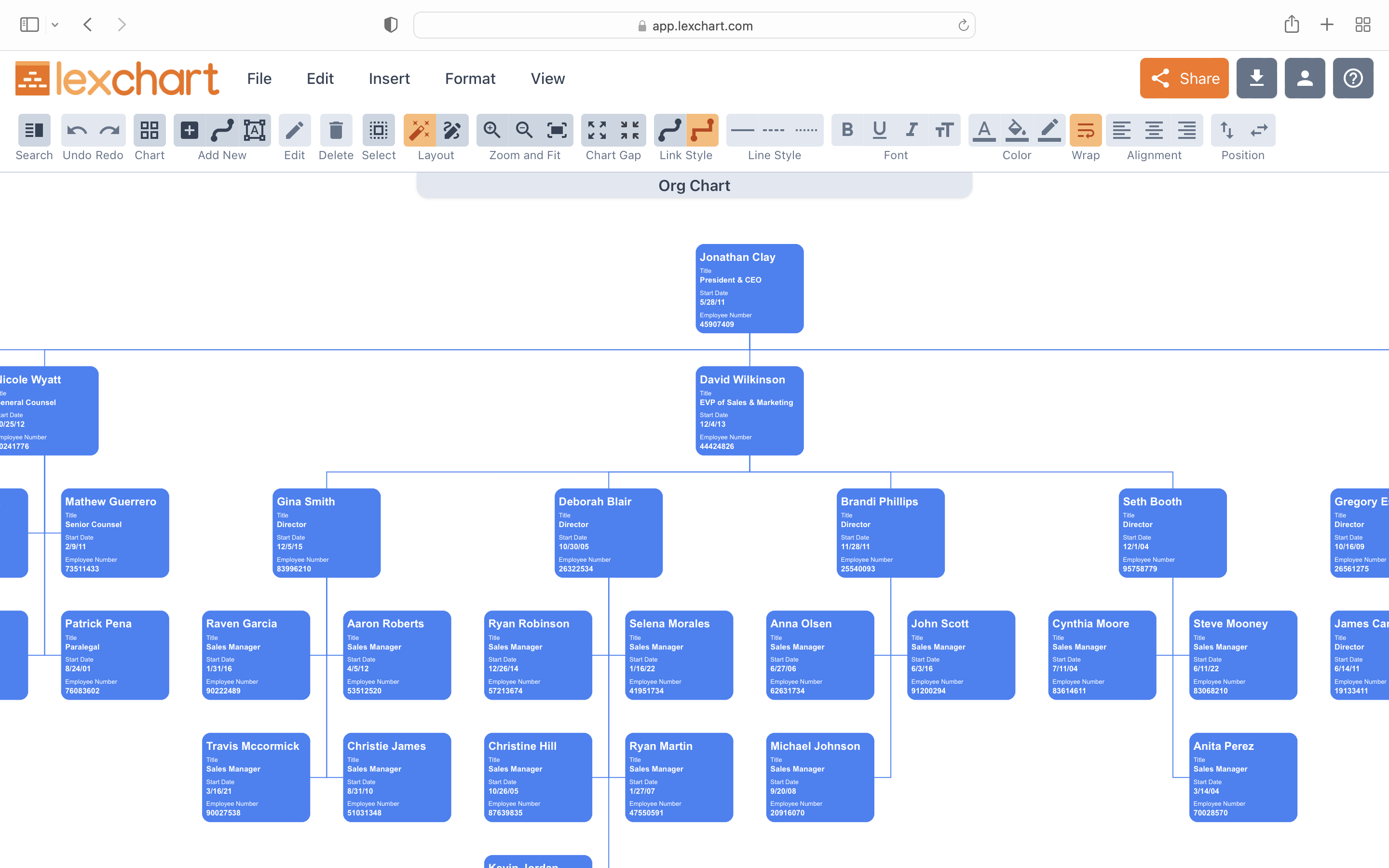 Lexchart org chart