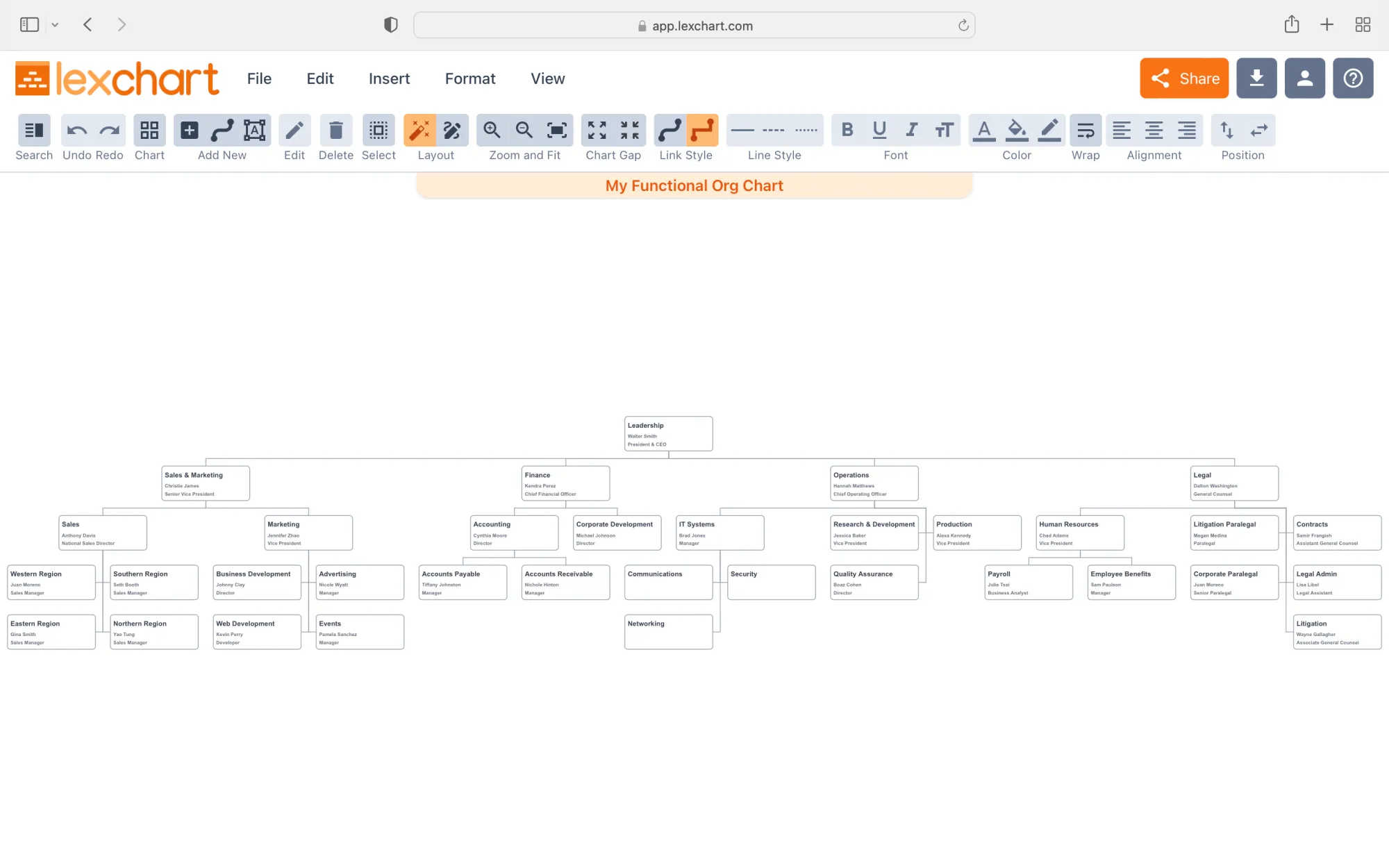 Rename org chart after copy from template
