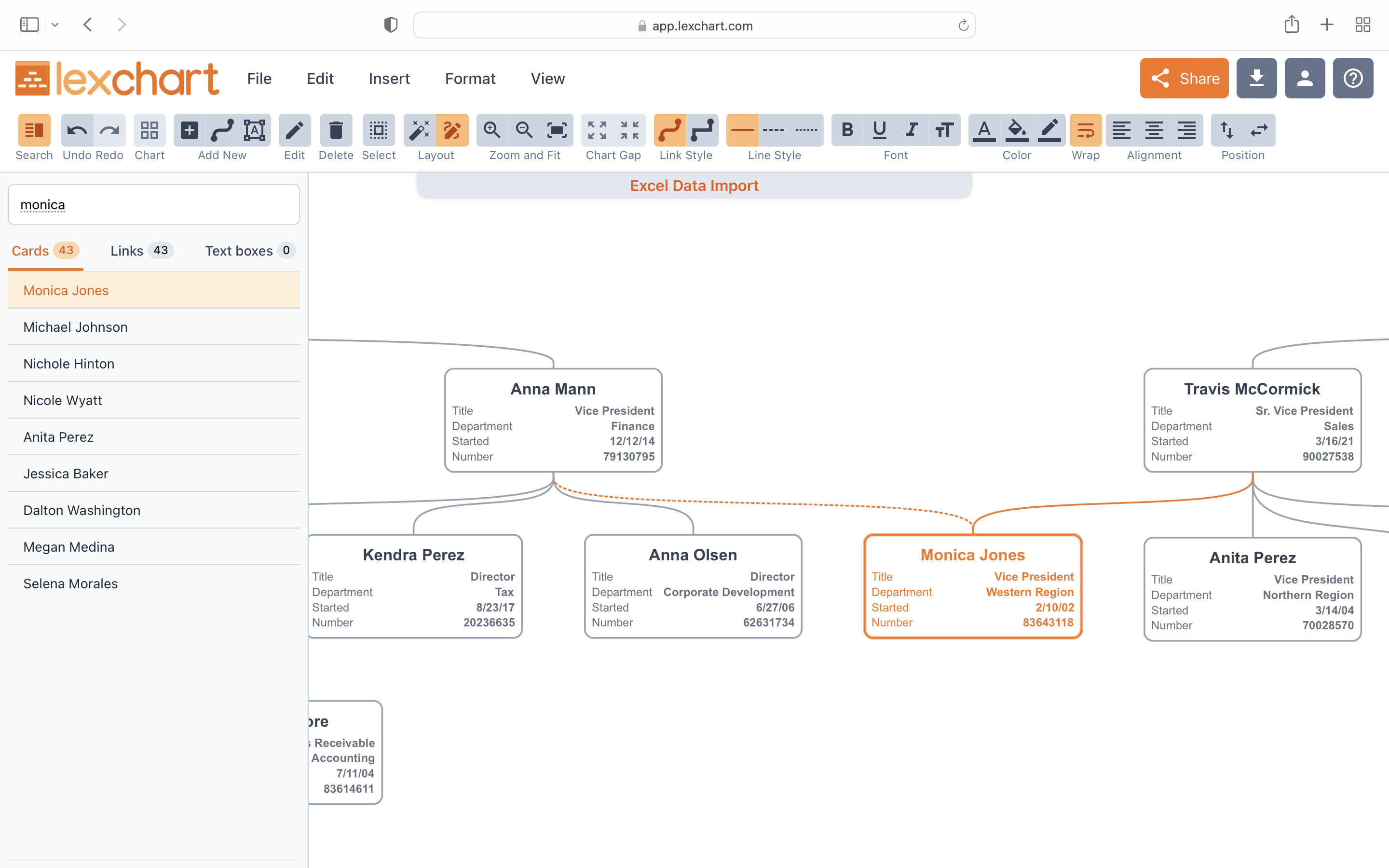 Employee with two managers in org chart