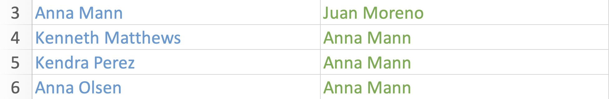 Dual roles in Excel organization data