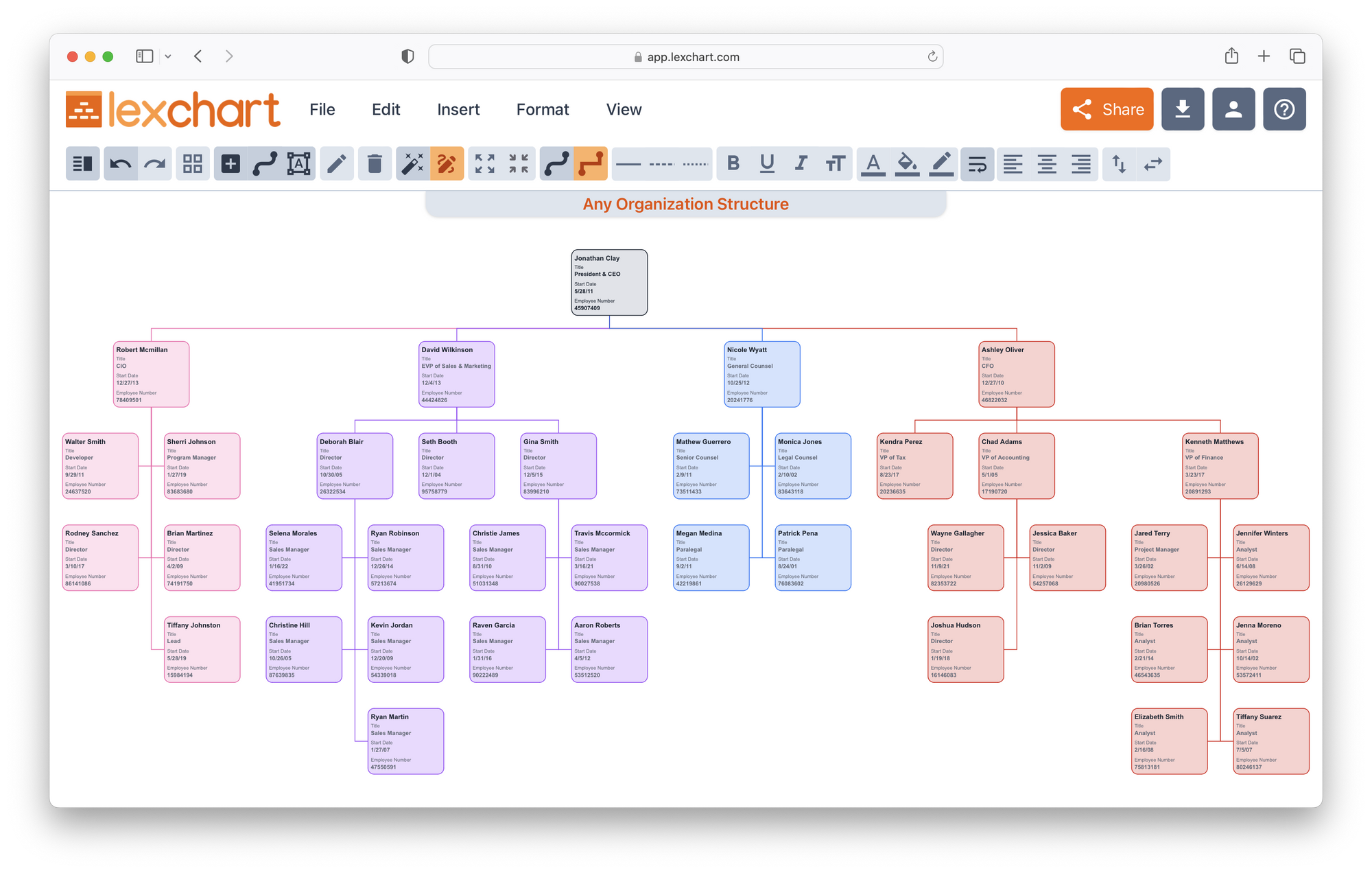 organization-structure-chart-template