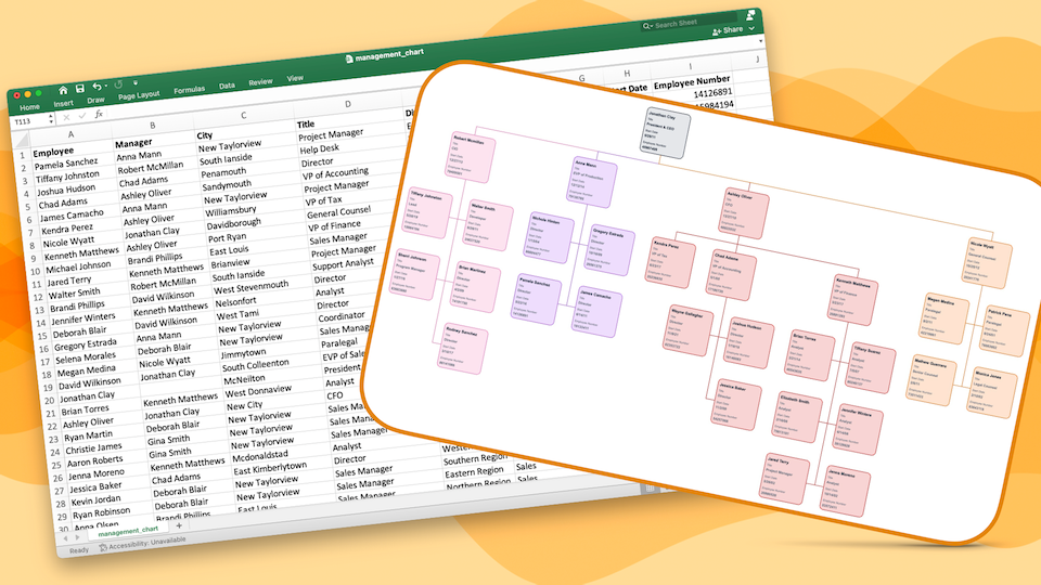 Create an Org Chart from Excel data without Visio