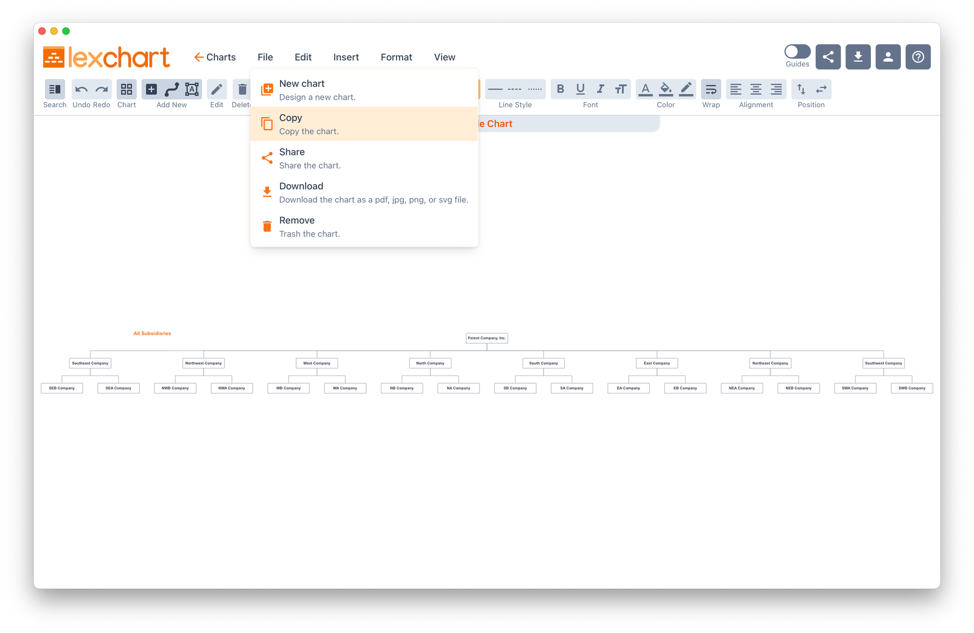 Copy a Chart with File > Copy