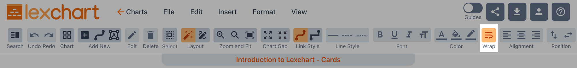 Word Wrap toggle in Lexchart